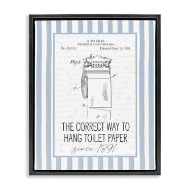 Imagem de Stupell Industries Papel higiênico Correct Way preto emoldurado com tela flutuante design de arte de parede por Lettered and Lined, 53 x 43 cm