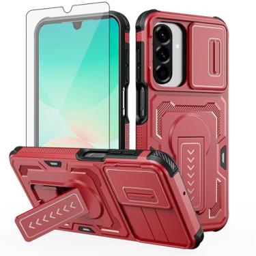 Imagem de Capa de telefone para Samsung Galaxy A36 5G/A56 com película protetora de tela de grau militar, resistente, à prova de choque, suporte, suporte, proteção celular A 36 36A LTE SM-A366U 56 56A Mulheres