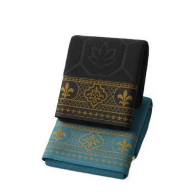 Imagem de Jogo de Toalha de Banho，Sofisticação, Conforto e Funcionalidade para Seu Bem-Estar Diário(GRAFITE/AZUL)