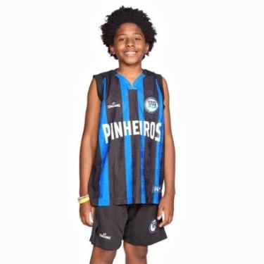 Imagem de Regata Spalding Pinheiros Fan Game ECP Home 24/25 Infantil - Azul e Preto-Masculino