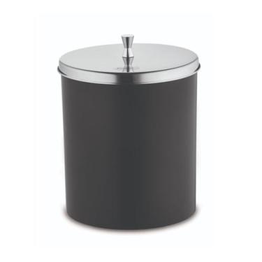 Imagem de Lixeira com Aro Interno Pia Banheiro Lavabo C/ Tampa Inox 5L - Forma, 