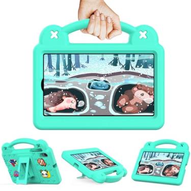 Imagem de YRH Capa para tablet Onn 17.8 cm (2024) Gen 4 Modelo: 100135924, capa infantil de EVA com alça de suporte, para Walmart Onn Tablet Case 17.8 cm, verde