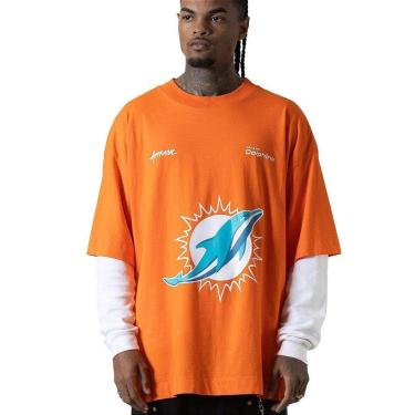 Imagem de Camiseta Huge Oversized Approve x NFL II Dolphins Laranja-Masculino