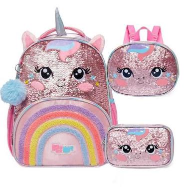 Imagem de Mochila Costas + Lancheira + Estojo Pack Me Sweet Unicórnio - Pacific