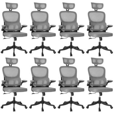 Imagem de Kit 8 Cadeiras de Escritório Executiva Viena com Regulagem de Altura -