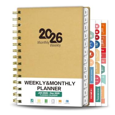 Imagem de Ymumuda Agenda acadêmica 2026, agenda semanal e mensal (janeiro de 2026 a dezembro de 2026), 21 x 16 cm, material escolar para professores, capa dura, papel grosso premium, planejadores para escola