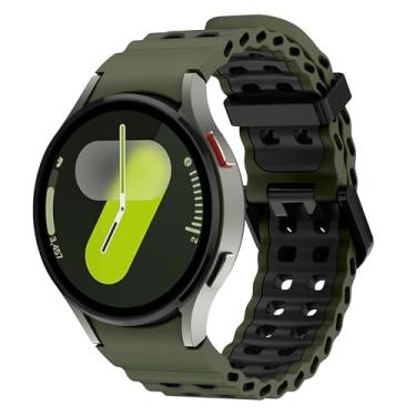 Imagem de Sodhad Pulseira de silicone macio compatível com Samsung Galaxy Watch 7 de 44 mm e 40 mm e pulseiras esportivas respiráveis para Galaxy Watch 7 6 5 4 de 44 mm e 40 mm / 6 Classic de 43 mm 47 mm / 5