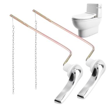 Imagem de Kit de Substituição Universal para Pega Sanita, 2 Alavancas Descarga em Metal e 2 Correntes Válvula Água Compatíveis com a Maioria dos Tanques Sanita de Montagem Lateral Padrão