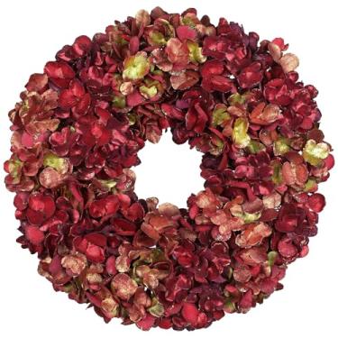 Imagem de Guirlandas de Natal para porta da frente, guirlanda de hortênsia de 61 cm para portas da frente, guirlandas de porta de Natal, grande guirlanda floral artificial de inverno para o Dia de Ação de