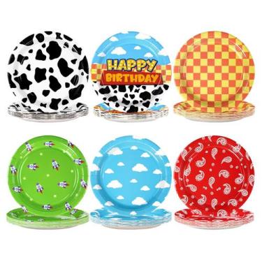 Imagem de Pratos de festa Grencian Toy Inspire Game Cartoon Story 60 unidades