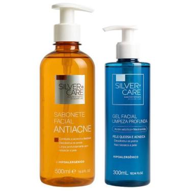 Imagem de Kit Sabonete Facial Antiacne + Gel Facial Limpeza Profunda - SIlver Ca