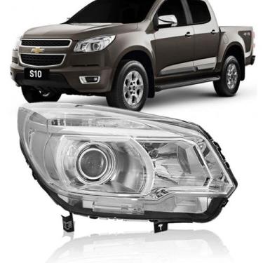Imagem de Farol Chevrolet S10 Ltz 2012 2013 Cromado - SP ACESSÓRIOS, Direito