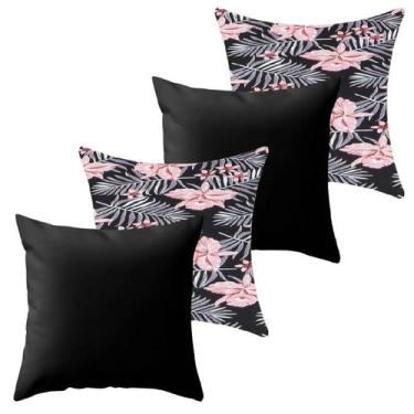 Imagem de Kit 4 Capa de Almofada 40 x 40 Malha com Zíper Lisa e Estampada - Amet