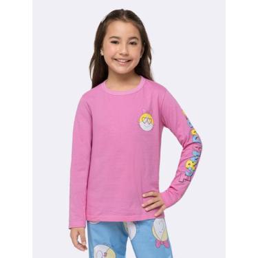 Imagem de Pijama Manga Longa Infantil Bia Faces Azul - Veggi, Rosa, 8, Meninas