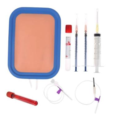 Imagem de Kit Simulador de Punção Venosa, Treinamento de Enfermagem, com Almofada de Silicone, Seringas e Agulhas para Prática de Injeção e Coleta de Sangue