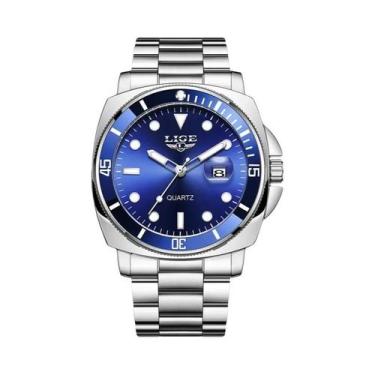 Imagem de Relógio De Pulso Masculino Com Pulseira De Couro, Luminosa, À Prova d'