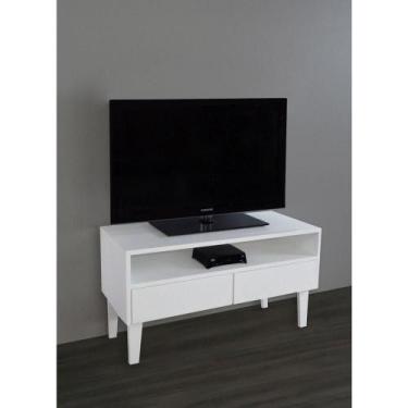 Imagem de Rack Para Tv Bancada Com Nicho E Gaveta Branco Laca - FORMALIVRE