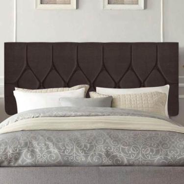 Imagem de Painel Estofada Istambul Botão Capitonê 195cm King Size Para Cama Box 
