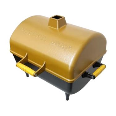 Imagem de Churrasqueira Portátil a Carvão Tipo Bafo em Alumínio DURAFORT Modelo GOLD (Dourado Craquelado)