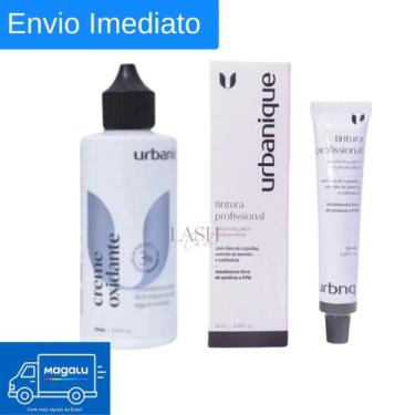 Imagem de Kit Tintura e Oxidante Urbanique para Cílios Sobrancelhas Barba, Preto