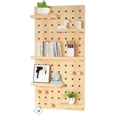 Imagem de Pegboard Wall Orgizer Pels,exibição De Montagem Em Parede Pegboard Pel Kits Para Organizador De Parede, Orgização De Artesanato, Orments Display, Armazenamento De Berçário, Natural, 60x80cm