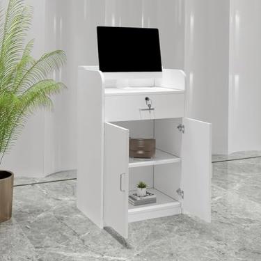 Imagem de Balcão De Recepção Da Recepção, Balcão De Checkout, Balcão De Recepção Da Recepção, Mesa De Balcão, Supermercado Loja De Conveniência Bar Salão De, All White, 80cm