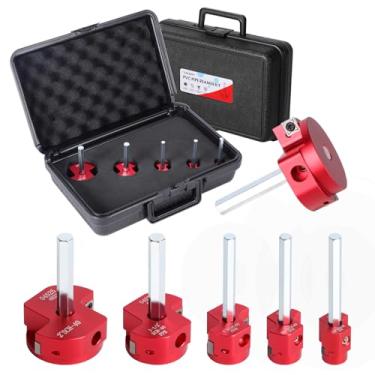 Imagem de Conjunto de 5 peças alargador de tubo de PVC com 2 lâminas quadradas de carboneto, 1/2 polegada, 3/4 polegadas, 1 polegada, 3-1/2 polegadas, cabeça de alumínio de 5 polegadas para tubos de PVC, CPVC