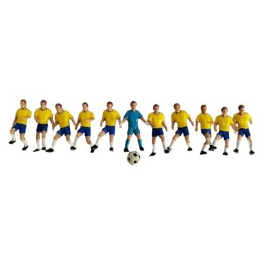 Imagem de Yunhgft 11 Peças de Bonecos de Jogadores de Futebol para Cenários em Miniatura com Acessórios de Futebol, Jogador Amarelo