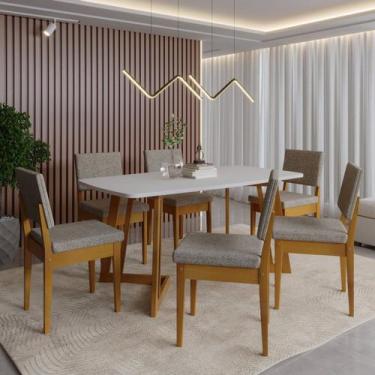 Imagem de Conjunto para Sala de Jantar Tampo Oval 170cm com 6 Cadeiras Madeira M