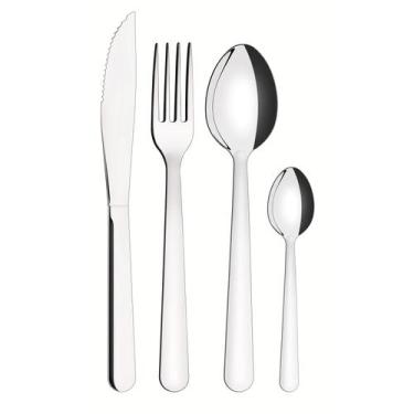 Imagem de Faqueiro Tramontina Malibu em Aço Inox Liso 24 Peças, Inox, 24 peças