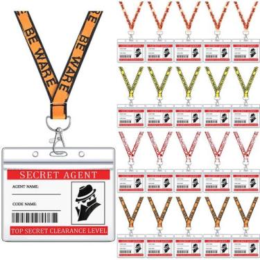 Imagem de Conjunto de 20 etiquetas de agente secreto de Halloween com porta-crac