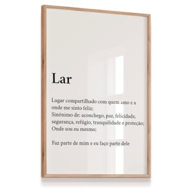 Imagem de Quadro Decorativo Lar Significado Art Parede Laminado Moldura Carvalho