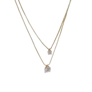 Imagem de Gargantilha Dupla Feminina Semijóia – Colar com Ponto de Luz Delicado