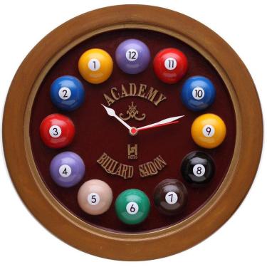 Imagem de Relógio Decorativo Kg De Parede Anti-Horário Billiard Bordô