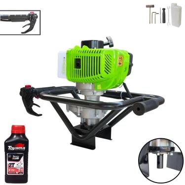 Imagem de Trado Motorizado Sem Broca À Gasolina Menegotti MPS52 52cc 1,8HP 9.000rpm Perfurador de Solo Profissional Com Empunhadura Ergonômica + ÓLEO TOYAMA 2T