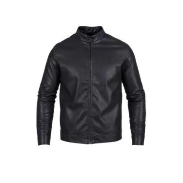 Imagem de Jaqueta de Couro Masculina Lisa Premium  Elegância e Estilo em Qualque