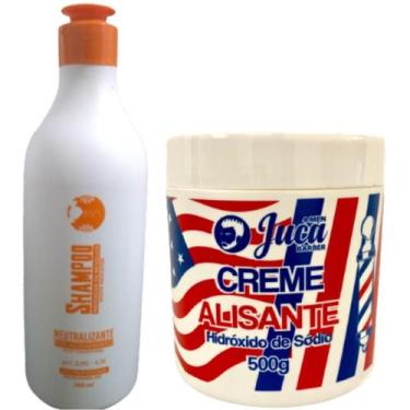 Imagem de Creme Alisante Americano White 500g + Shampoo Neutralizante Juy 500ml 