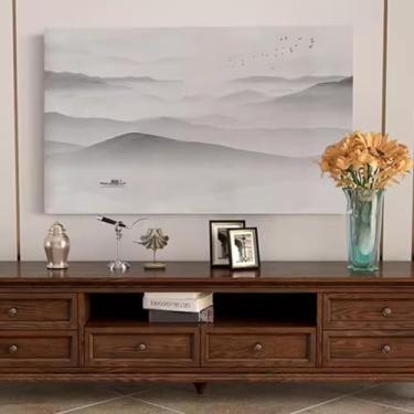 Imagem de Capa contra poeira para TV interna de 32-80 polegadas Capa protetora universal de tela plana LCD/LED à prova de poeira capa de tela de cristal líquido antipoeira -Mountain2||45-48 polegadas