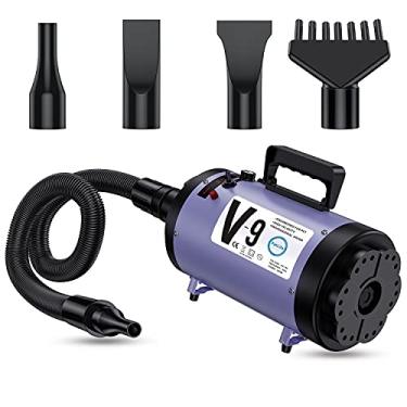 Imagem de Petlife Secador profissional de cuidados para cães com aquecedor, soprador de cachorro de alta potência de 4,3 HP, velocidade variável ajustável, secador de pelos de animais de estimação de baixo