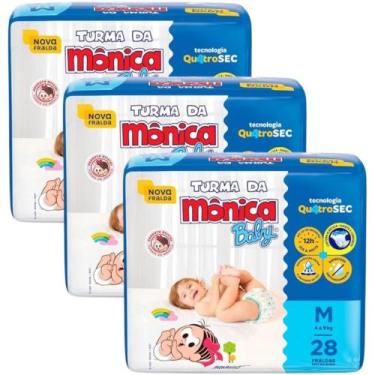 Imagem de Fralda Turma da Mônica Baby - Kit com 3 pacotes - Tam M - 84 Unidades