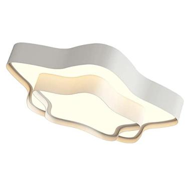 Imagem de Lustre de teto LED moderno com abajur de acrílico branco, luminária criativa semi-embutida para quarto de menino e menina, banheiro e sala de estar