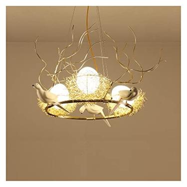Imagem de Lustres Pingente Retro Ramo de Ferro Led Pingente Lustres Lustre Sala de Jantar Led Lustre Iluminação Ninho de Pássaro LED Luminária Pendurada (Cor: E) (Cor: F)