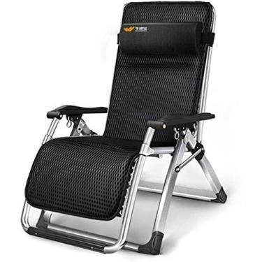 Imagem de UISLA Espreguiçadeira reclinável com travesseiro e suporte de copo para pátio, gramado, sala de estar, suporte de 200 kg, com tapete de algodão