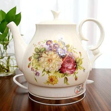 Imagem de Chaleira fria chaleira elétrica de cerâmica chaleira de porcelana azul e branca bule de chá de espuma de porcelana diário Kungfu bule de chá chaleira elétrica chaleira elétrica (roxo) (laranja)