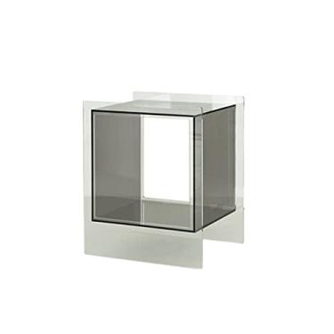 Imagem de Mesa lateral, mesa de cabeceira acrílica, mesa de cabeceira lateral, luz nórdica, luxuosa, sofá, armário lateral, criativo, transparente, quarto, armazenamento de cabeceira, mesa de canto (cor: A) (C)