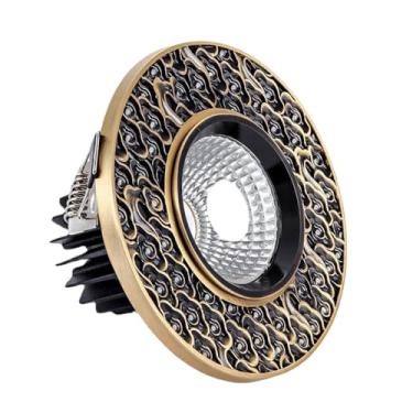 Imagem de Luz de LED embutida 3W, 5W, 7W, 10W, 12W de latão fundido, luminária embutida 4000K, acabamento redondo de cobre, 1 pacote