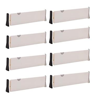 Imagem de Conjunto de 8 divisórias de gaveta, separadores ajustáveis, talheres expansíveis para quarto, banheiro, armário, gaveta de bebê, joias, utensílios de cozinha ()