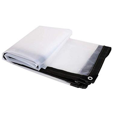 Imagem de MTYLX Lonas grandes e resistentes, lonas, lona transparente à prova d'água cobertura de folha de chão tenda toldo pano de galpão de plástico ultraleve reforçado, vários tamanhos, transparente, 0,8 x