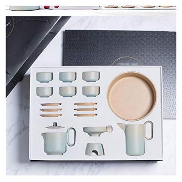 Imagem de Conjunto de chá clássico de cerâmica estilo europeu inclui bule de chá, xícaras de chá públicas, coador de chá, máquina de lavar, conjunto de bule de chá