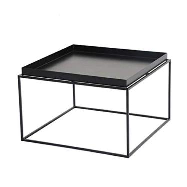 Imagem de Mesa de canto mesa lateral mesa de cabeceira mesa de centro moderna sala de estar quarto sofá mesa lateral mesa de centro de ferro forjado com rack de armazenamento mesa de canto mesa lateral mesa de